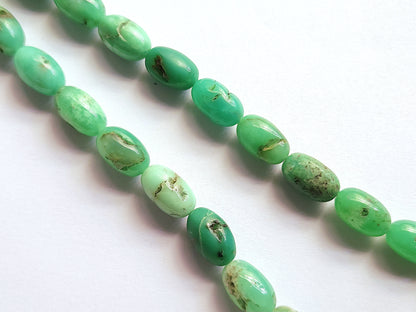 Natural Chrysoprase Smooth Oval Beads