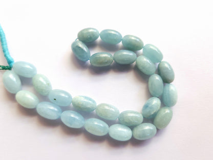 Natural Milky Aquamarine Smooth Oval Beads