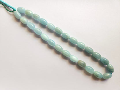 Natural Milky Aquamarine Smooth Oval Beads