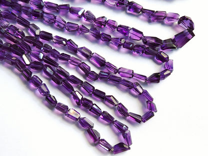 Natural Amethyst Uneven Faceted Tumble Shape Beads