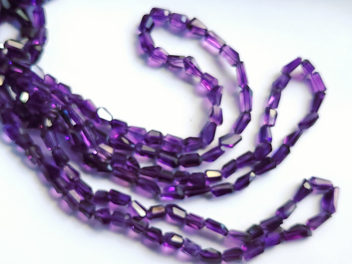 Natural Amethyst Uneven Faceted Tumble Shape Beads