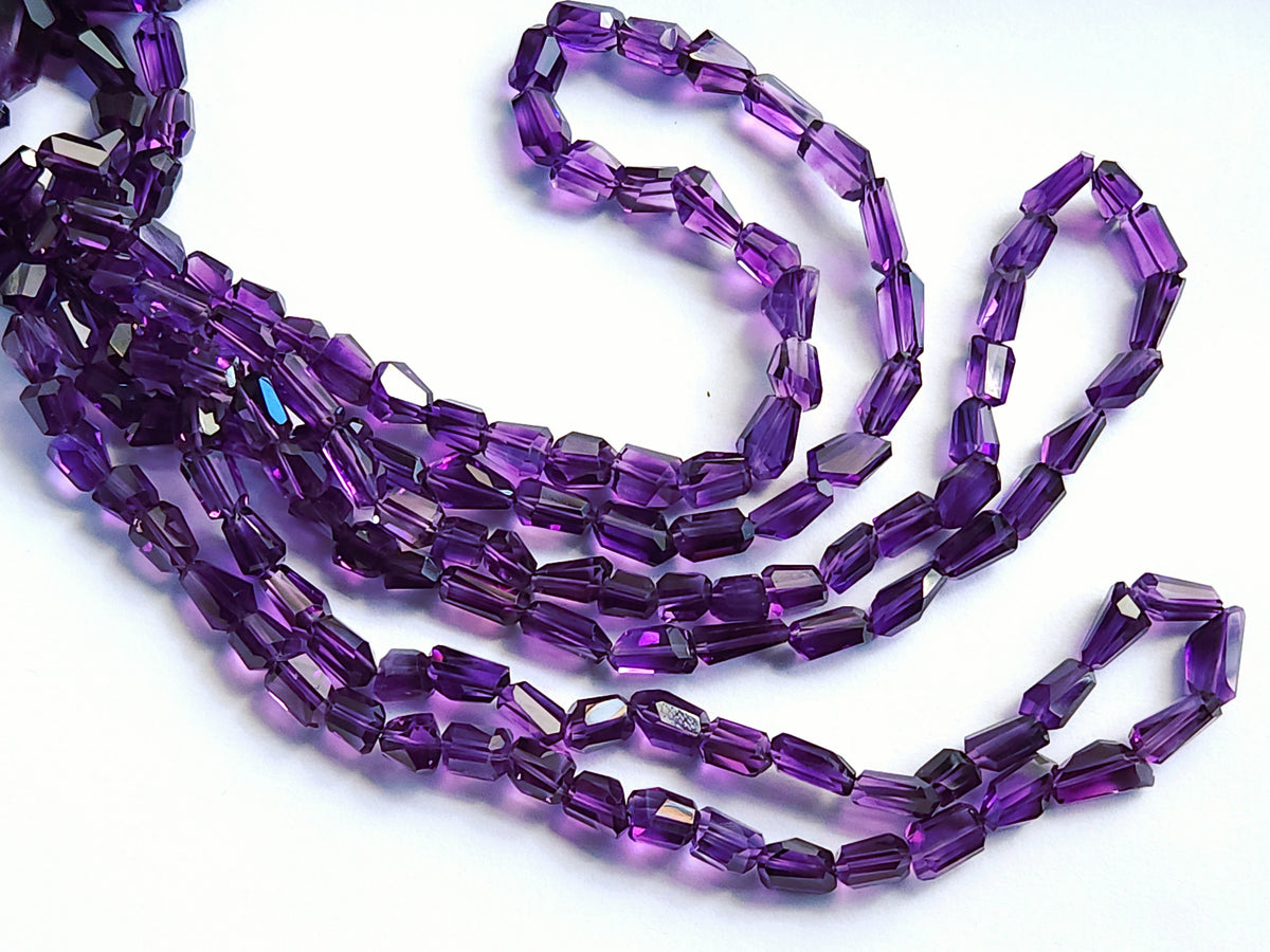 Natural Amethyst Uneven Faceted Tumble Shape Beads