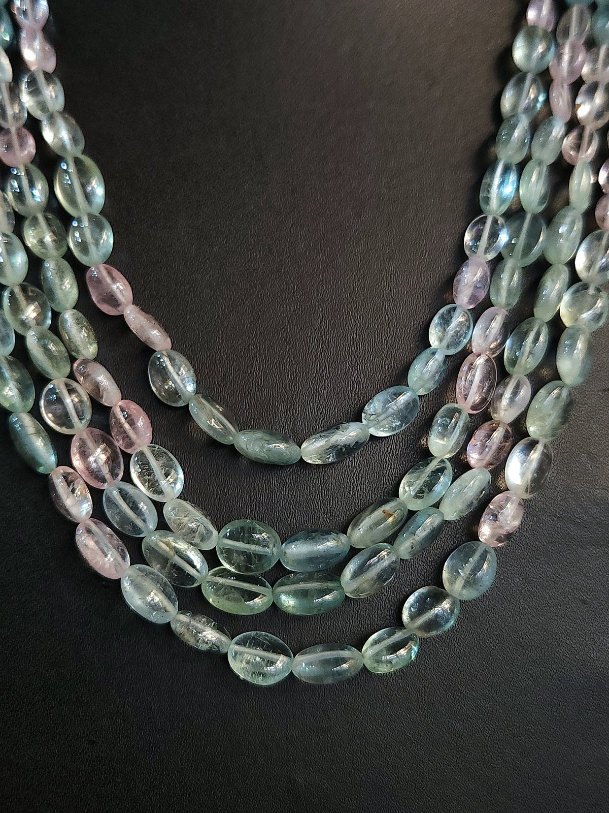 Natural Multi Aquamarine Smooth Oval Beads