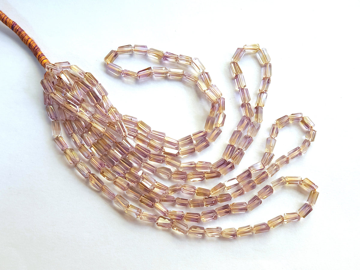 Natural Ametrine Uneven Faceted Tumble Shape Beads
