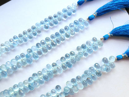 Natural Blue Topaz Faceted Teardrops