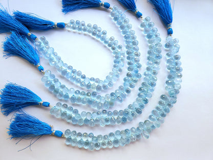 Natural Blue Topaz Faceted Teardrops