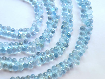 Natural Blue Topaz Faceted Teardrops