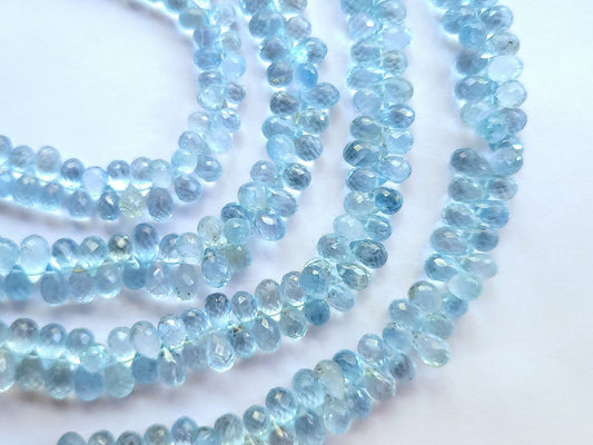 Natural Blue Topaz Faceted Teardrops