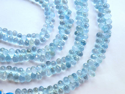Natural Blue Topaz Faceted Teardrops