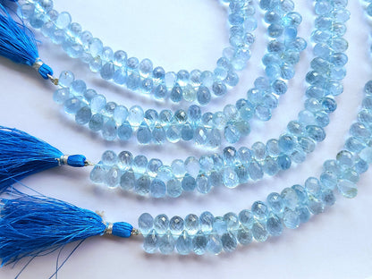 Natural Blue Topaz Faceted Teardrops