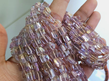 Natural Ametrine Uneven Faceted Tumble Shape Beads