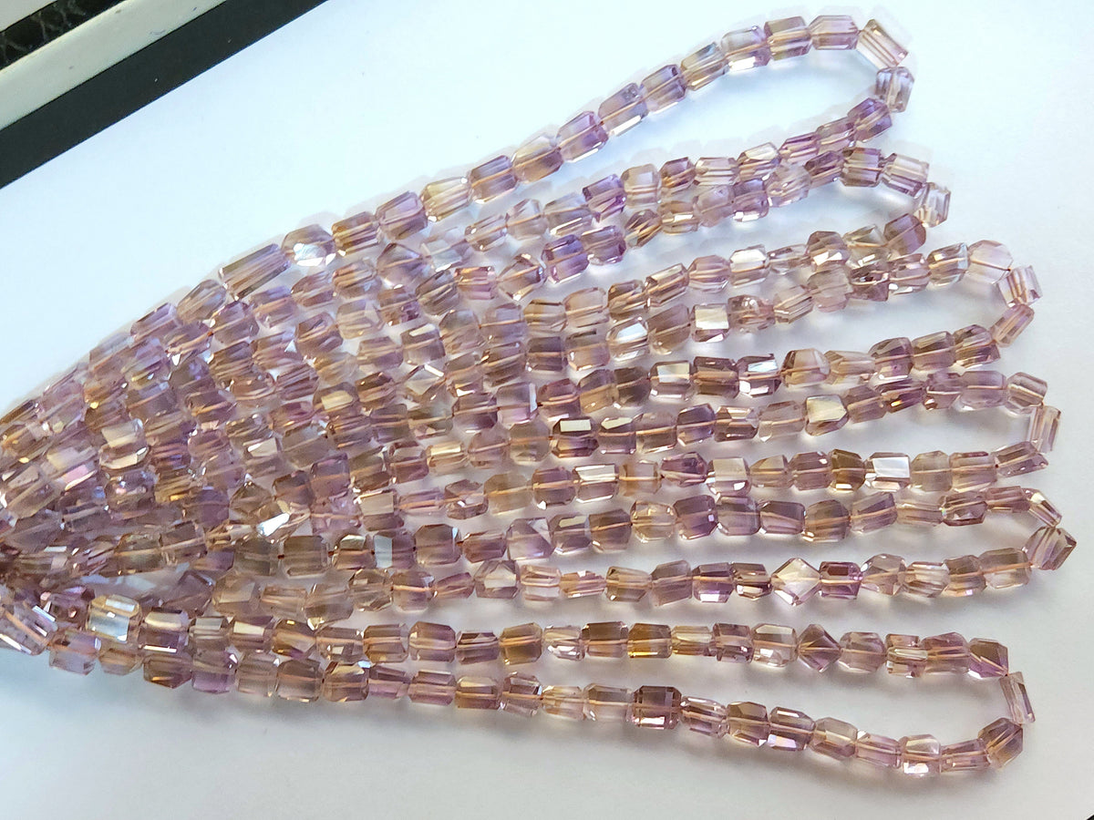 Natural Ametrine Uneven Faceted Tumble Shape Beads