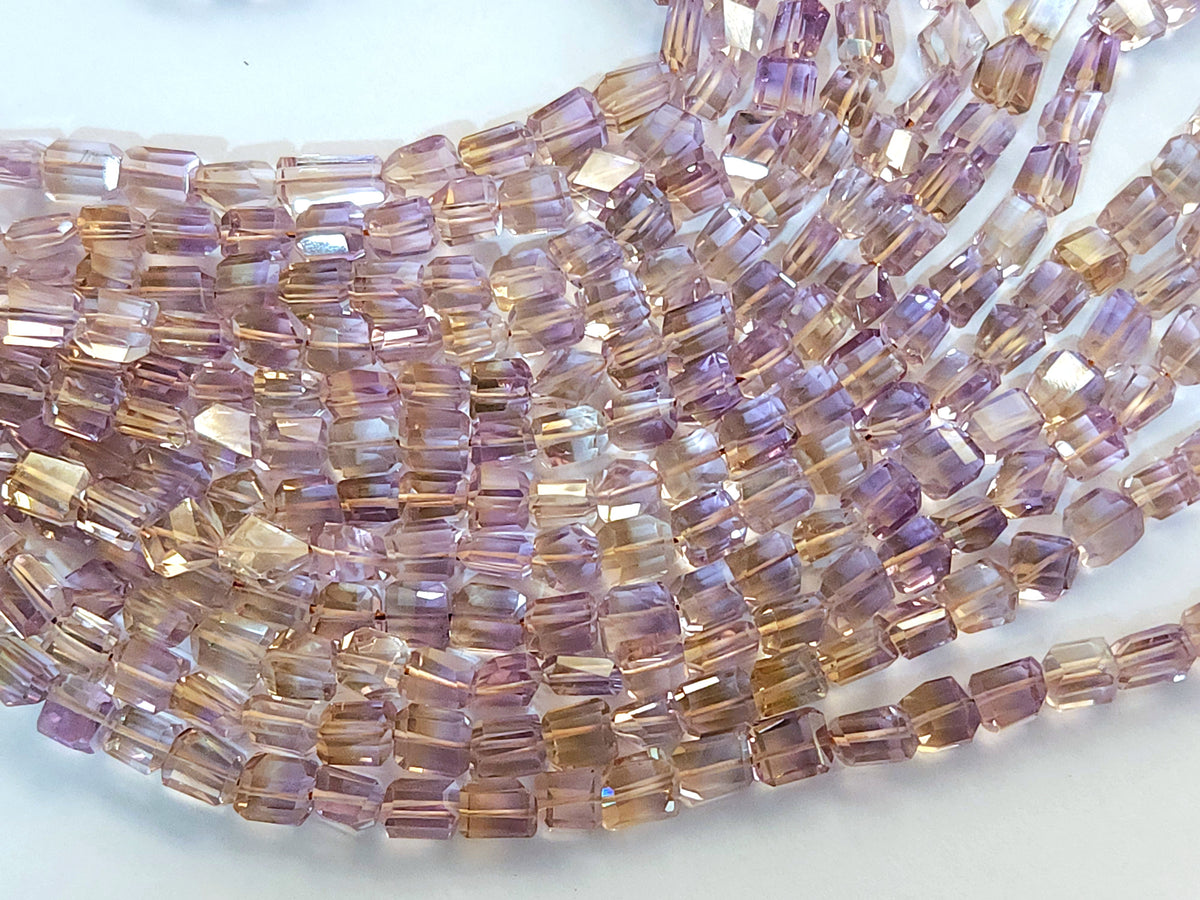 Natural Ametrine Uneven Faceted Tumble Shape Beads