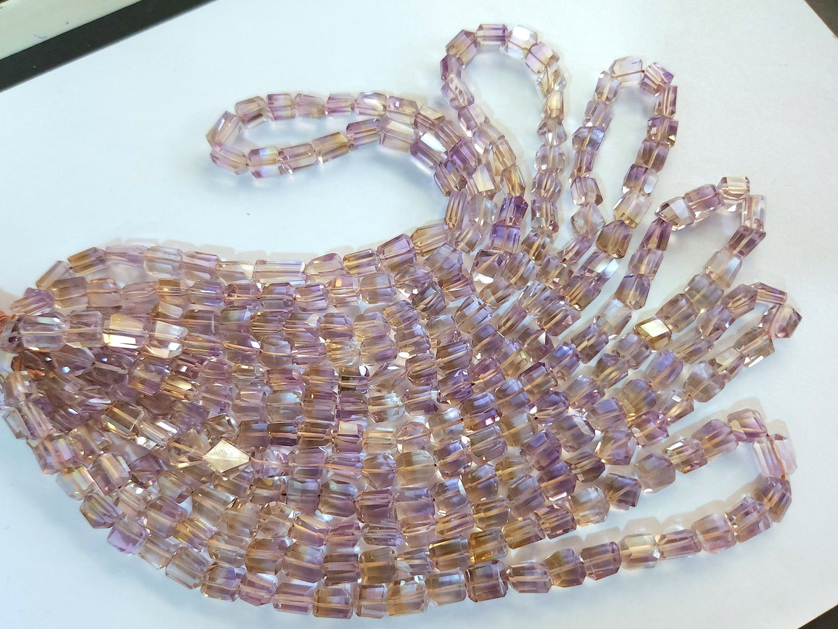 Natural Ametrine Uneven Faceted Tumble Shape Beads