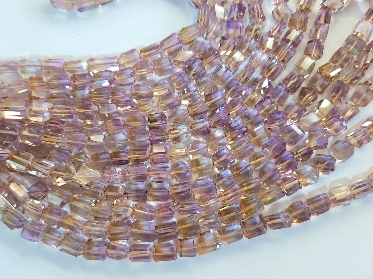 Natural Ametrine Uneven Faceted Tumble Shape Beads