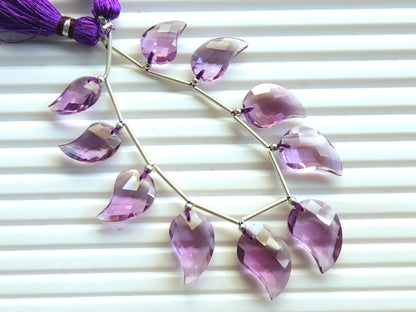 Natural Amethyst Faceted Mango Briolette Beads