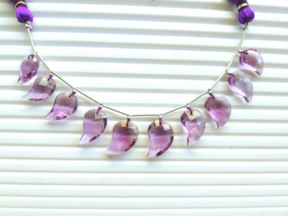 Natural Amethyst Faceted Mango Briolette Beads