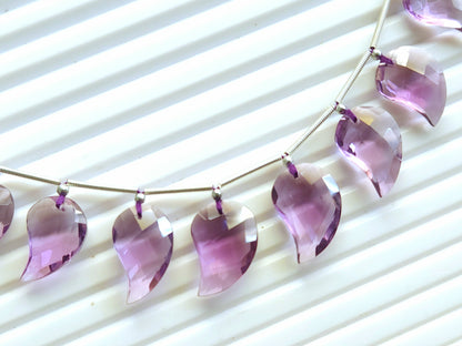Natural Amethyst Faceted Mango Briolette Beads