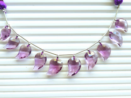 Natural Amethyst Faceted Mango Briolette Beads