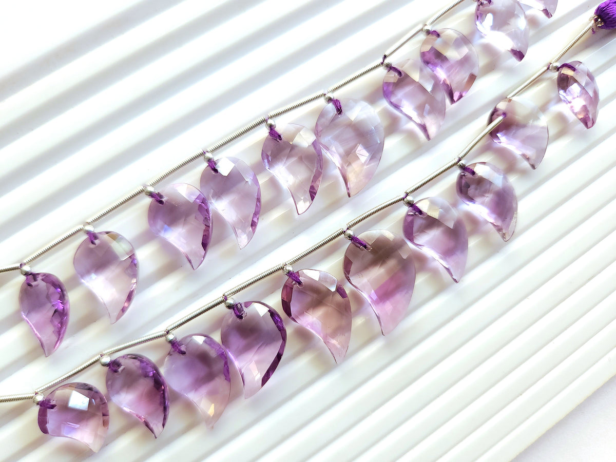 Natural Amethyst Faceted Mango Briolette Beads