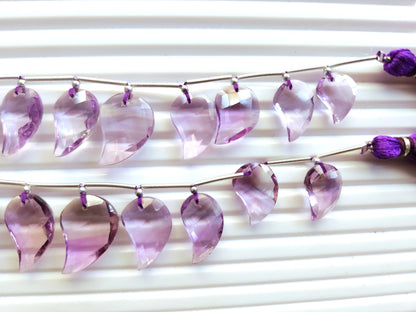 Natural Amethyst Faceted Mango Briolette Beads