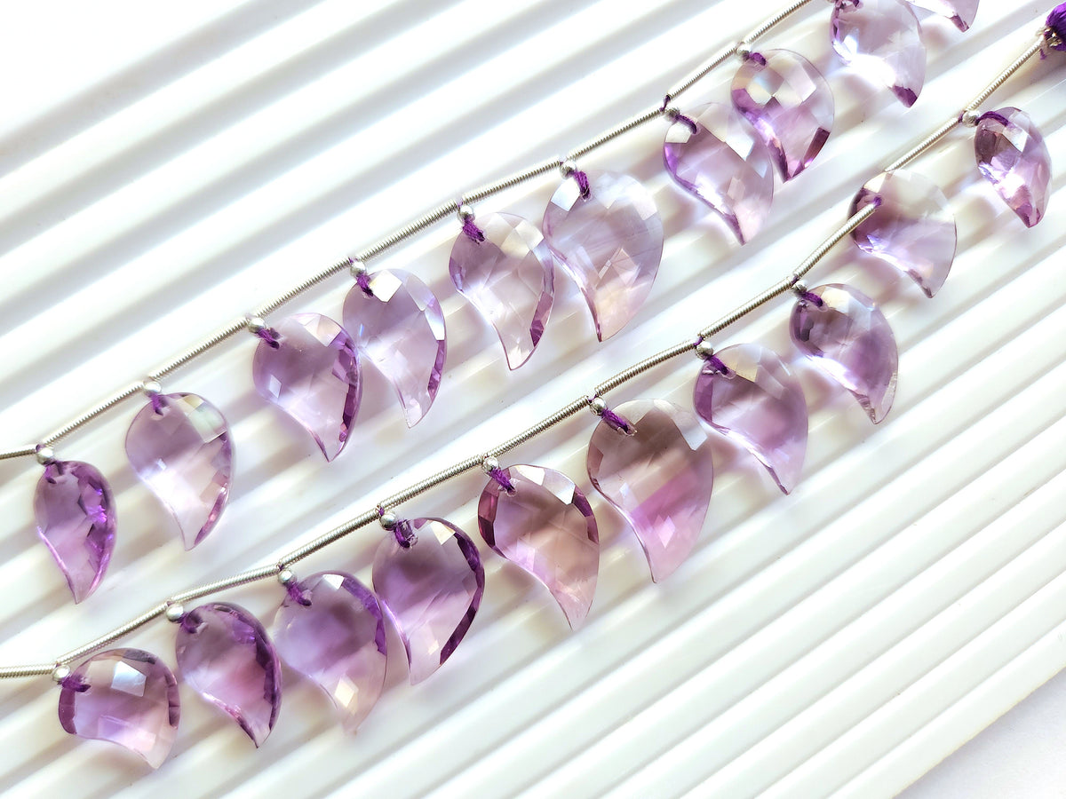 Natural Amethyst Faceted Mango Briolette Beads