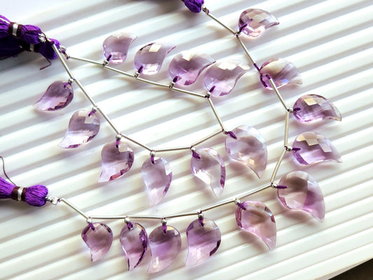 Natural Amethyst Faceted Mango Briolette Beads