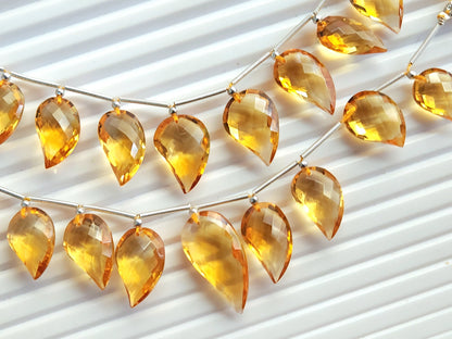 Natural Citrine Faceted Briolette Mango Beads