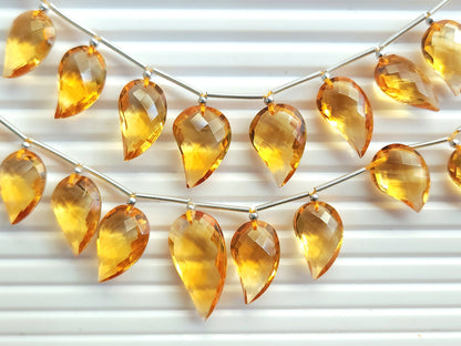 Natural Citrine Faceted Briolette Mango Beads