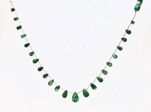 23 Pieces Natural Zambian Emerald Smooth teardrops, 4x7mm to 9x13mm Beadsforyourjewelry