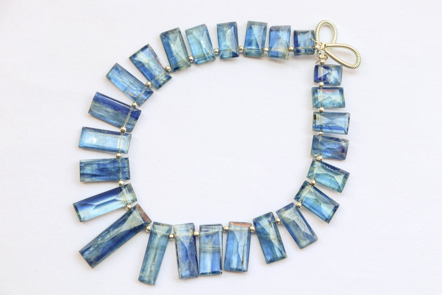 25 Pcs Blue Kyanite Faceted Rectangle Shape Drops | 6x9mm to 8x22mm | Natural Gemstone Beads for jewelry making | Beadsforyourjewellery Beadsforyourjewelry