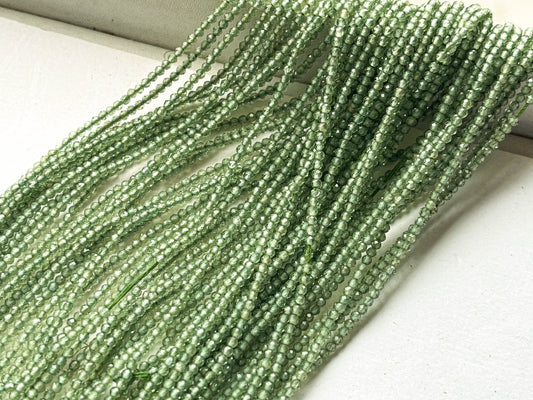 2mm AAA Green Apatite Micro Faceted Round Beads Beadsforyourjewelry