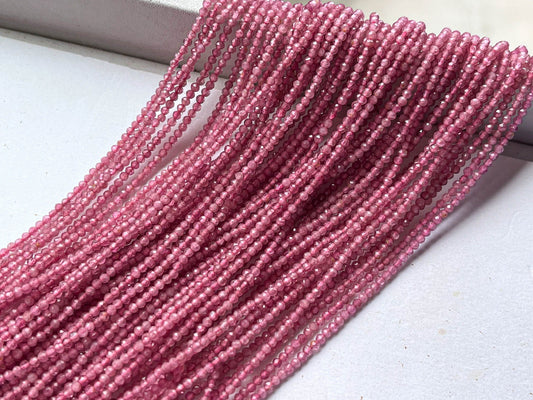 2mm AAA Pink Tourmaline micro faceted beads Beadsforyourjewelry