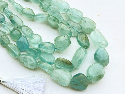 3 Layers Natural Aquamarine (No Heat, No Treat) Smooth Nuggets Shape Beads Necklace Beadsforyourjewelry