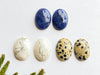 Load image into Gallery viewer, 3 Pairs Lot Natural Gemstone Cabochons, Sodalite Oval Cabochon, Howlite Oval Cabochon, Dalmatian Jasper Oval Cabochon, 18x26mm Beadsforyourjewelry
