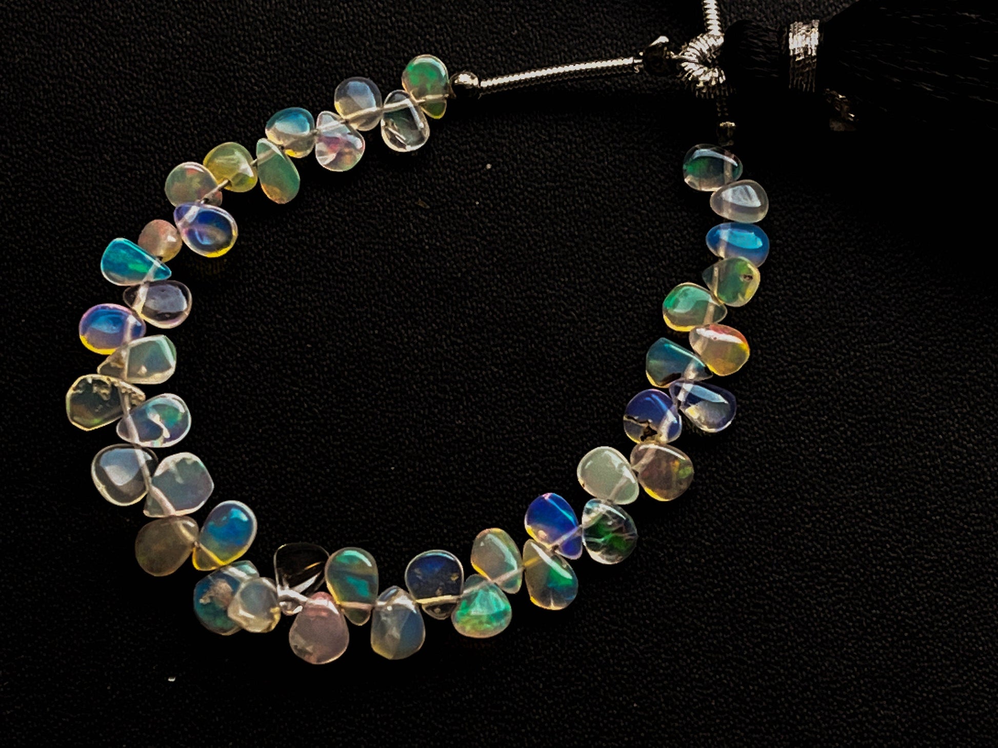 35 Pieces Ethiopian Opal Pear Shape Briolette, Natural Ethiopian Opal Gemstone, Opal Briolette, Opal Teardrops, 4 Inch, 3x4mm to 4x5mm BFYJ772-12 Beadsforyourjewelry