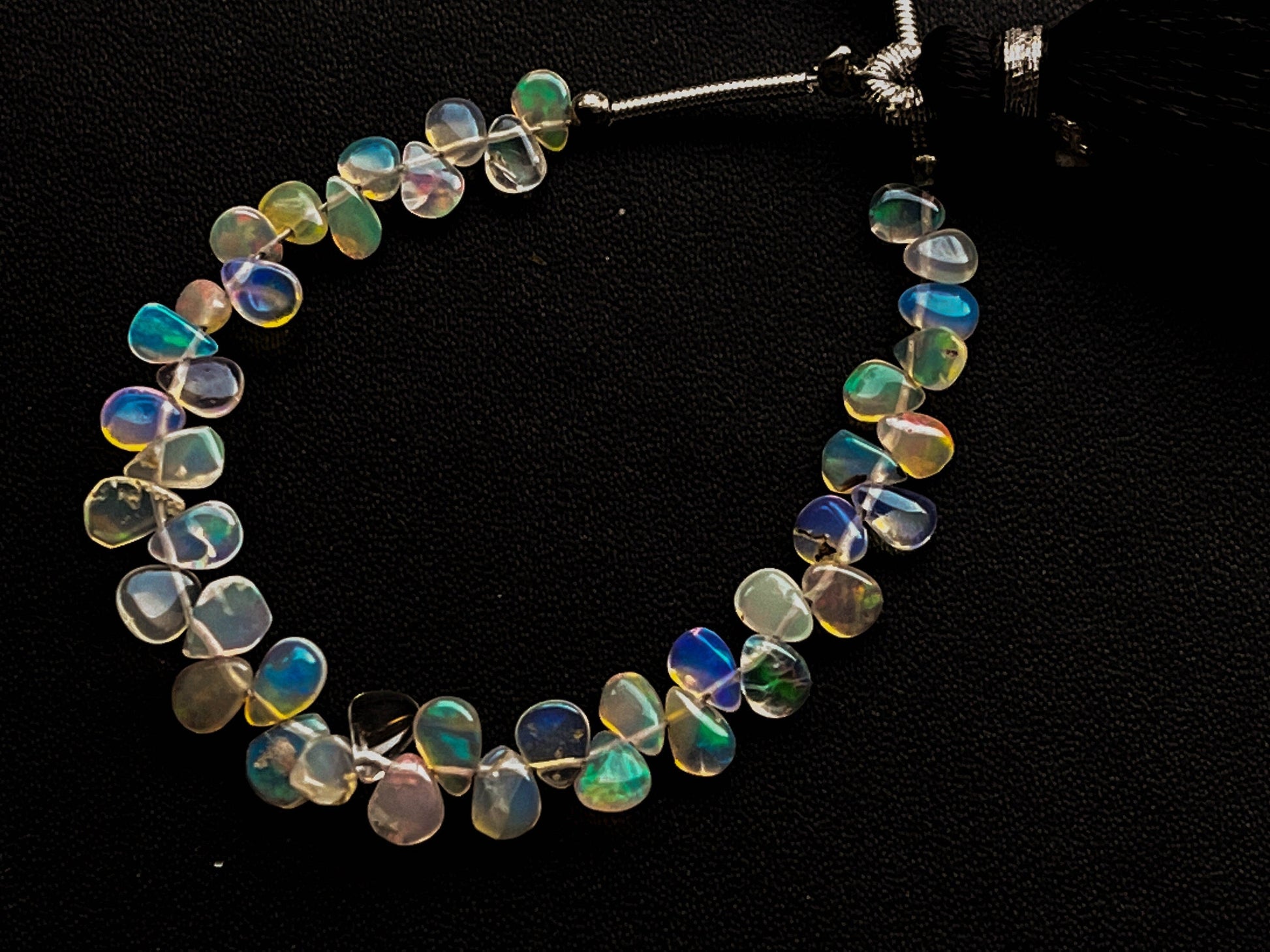 35 Pieces Ethiopian Opal Pear Shape Briolette, Natural Ethiopian Opal Gemstone, Opal Briolette, Opal Teardrops, 4 Inch, 3x4mm to 4x5mm BFYJ772-12 Beadsforyourjewelry