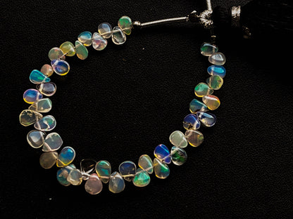 35 Pieces Ethiopian Opal Pear Shape Briolette, Natural Ethiopian Opal Gemstone, Opal Briolette, Opal Teardrops, 4 Inch, 3x4mm to 4x5mm BFYJ772-12 Beadsforyourjewelry