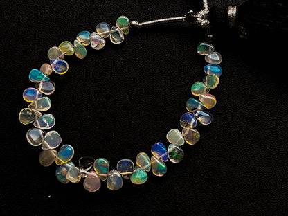 35 Pieces Ethiopian Opal Pear Shape Briolette, Natural Ethiopian Opal Gemstone, Opal Briolette, Opal Teardrops, 4 Inch, 3x4mm to 4x5mm BFYJ772-12 Beadsforyourjewelry