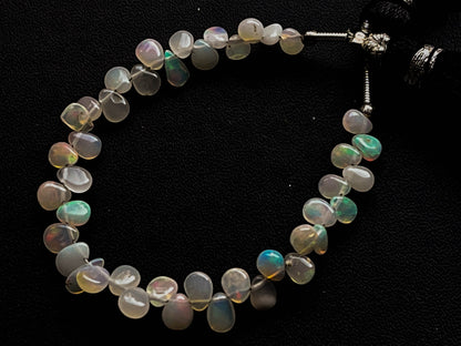 35 Pieces Ethiopian Opal Pear Shape Briolette, Natural Ethiopian Opal Gemstone, Opal Briolette, Opal Teardrops, 4 Inch, 3x4mm to 4x5mm Beadsforyourjewelry