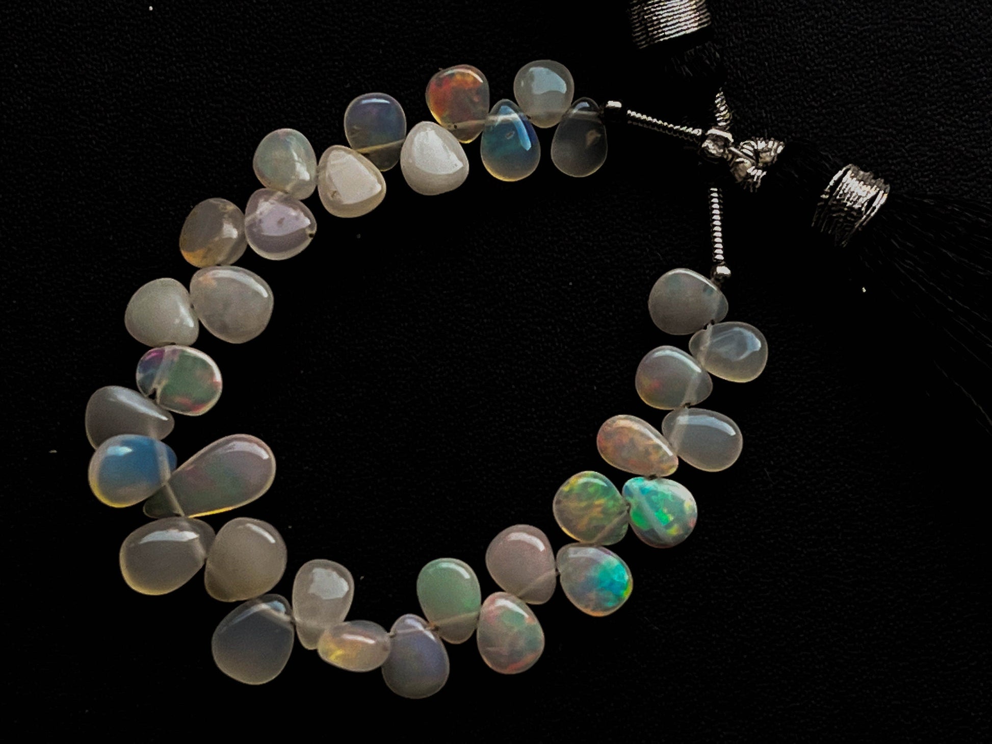 35 Pieces Ethiopian Opal Pear Shape Briolette, Natural Ethiopian Opal Gemstone, Opal Briolette, Opal Teardrops, 4 Inch, 4x6mm to 5x7mm Beadsforyourjewelry