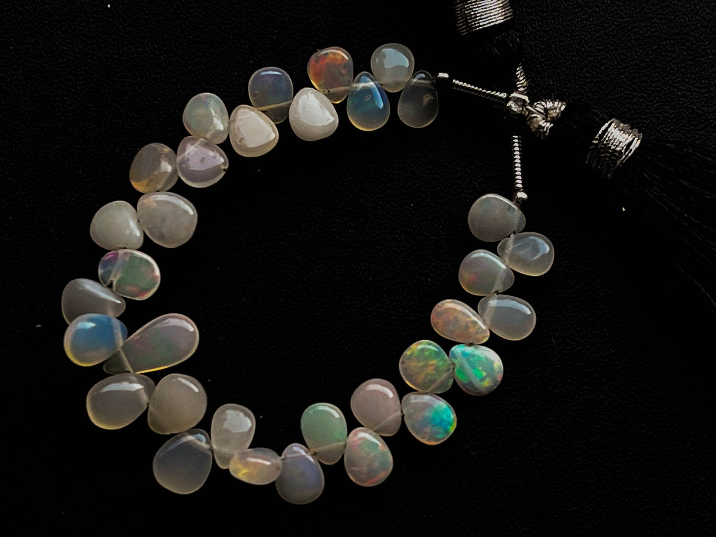 35 Pieces Ethiopian Opal Pear Shape Briolette, Natural Ethiopian Opal Gemstone, Opal Briolette, Opal Teardrops, 4 Inch, 4x6mm to 5x7mm Beadsforyourjewelry