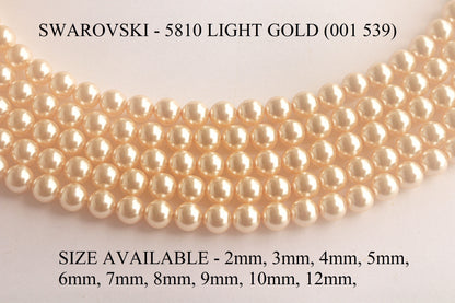 3mm Crystal Light Gold (001 539) Genuine Swarovski 5810 Pearls Round Beads Beadsforyourjewelry