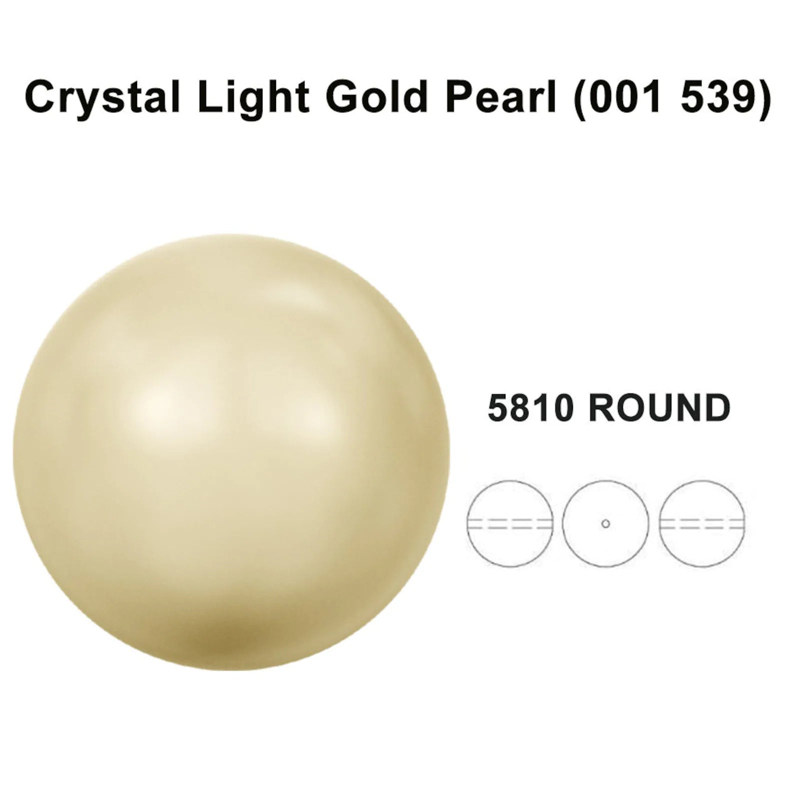 3mm Crystal Light Gold (001 539) Genuine Swarovski 5810 Pearls Round Beads Beadsforyourjewelry