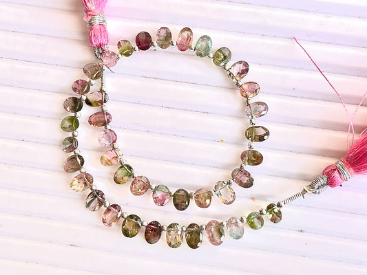 40 Pieces Watermelon Tourmaline Oval Shape Cut Stone Beads Beadsforyourjewelry