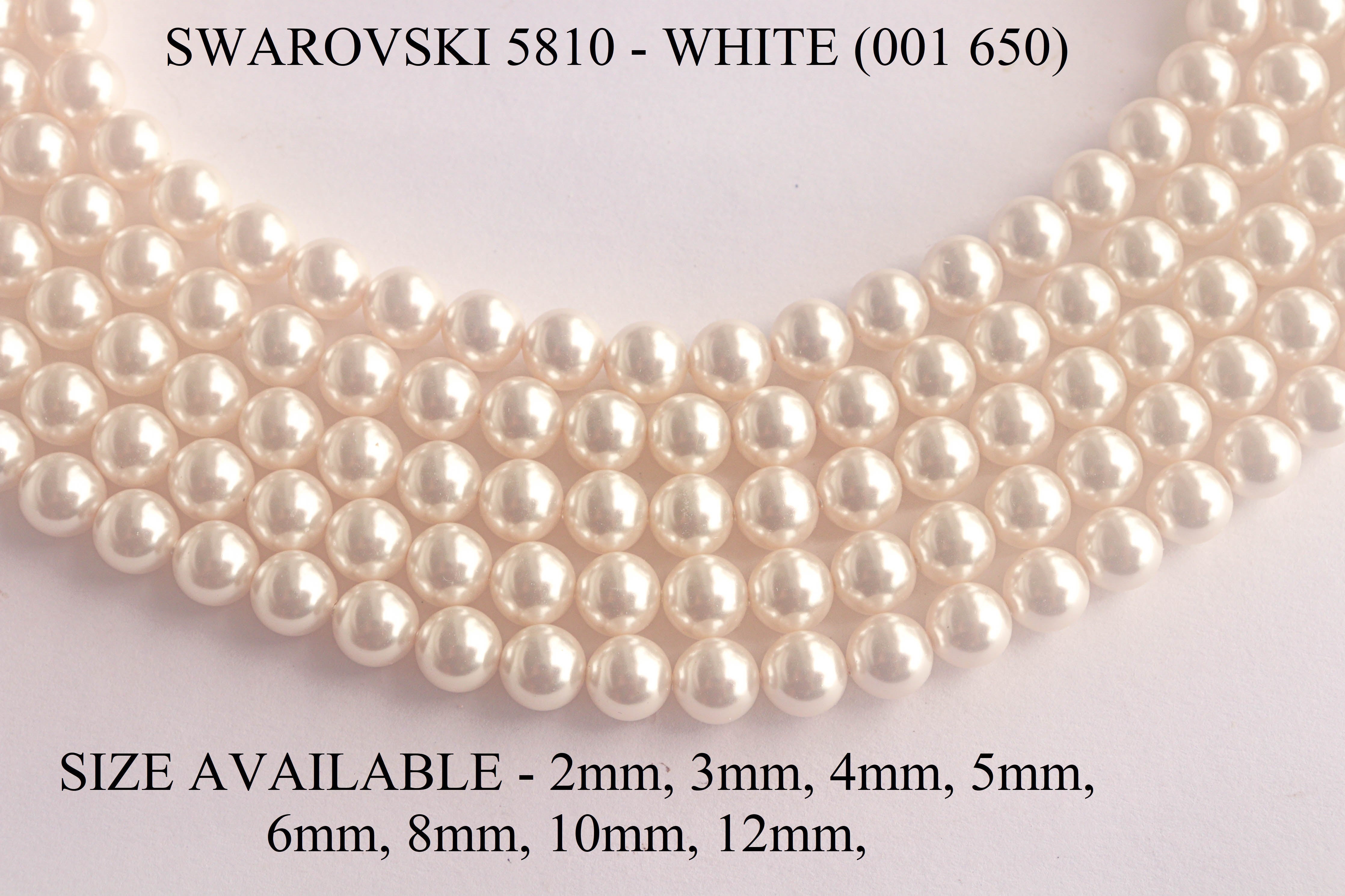 4mm Crystal White (001 650) Genuine Swarovski 5810 Pearls Round Beads jewelry making Beadsforyourjewelry