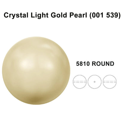 5mm Crystal Light Gold (001 539) Genuine Swarovski 5810 Pearls Round Beads Beadsforyourjewelry