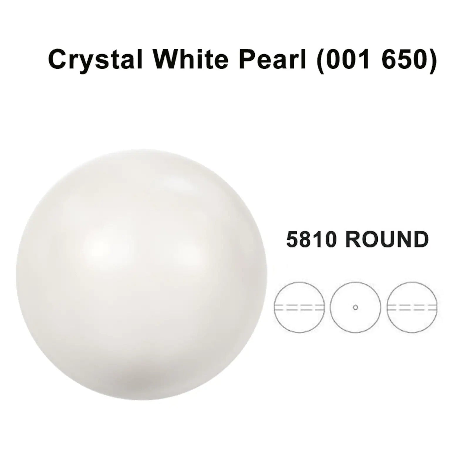 5mm Crystal White (001 650) Genuine Swarovski 5810 Pearls Round Beads jewelry making Beadsforyourjewelry