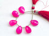 6 Pieces Hot Pink Chalcedony Pear Shape Faceted Briolette, 10x14mm Beadsforyourjewelry