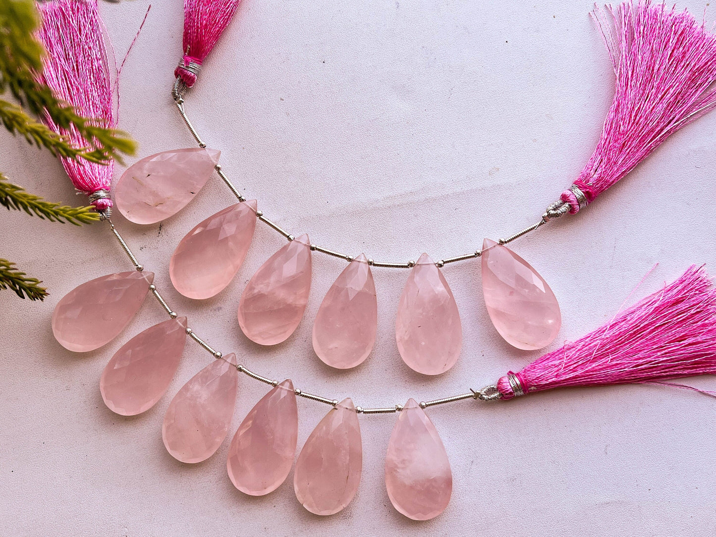 6 Pieces Rose Quartz Pear Shape Briolette Beadsforyourjewelry